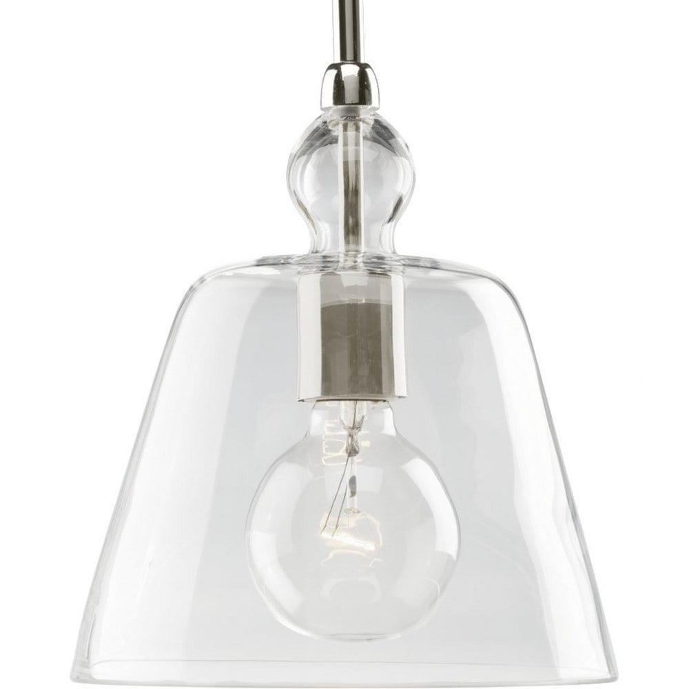 Elegant Mini-Pendant Light with Polished Nickel and Clear Glass Shade