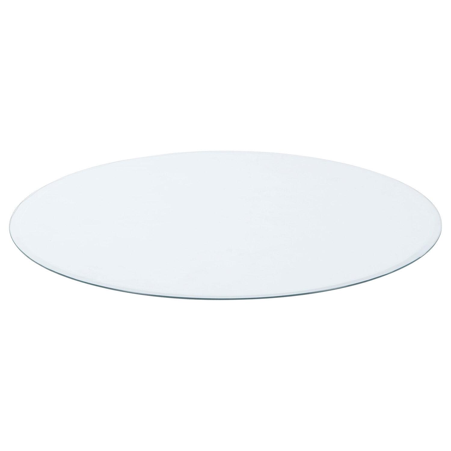 Glass Tops 36X36 Round Tempered Glass Top with Beveled Edges in Clear