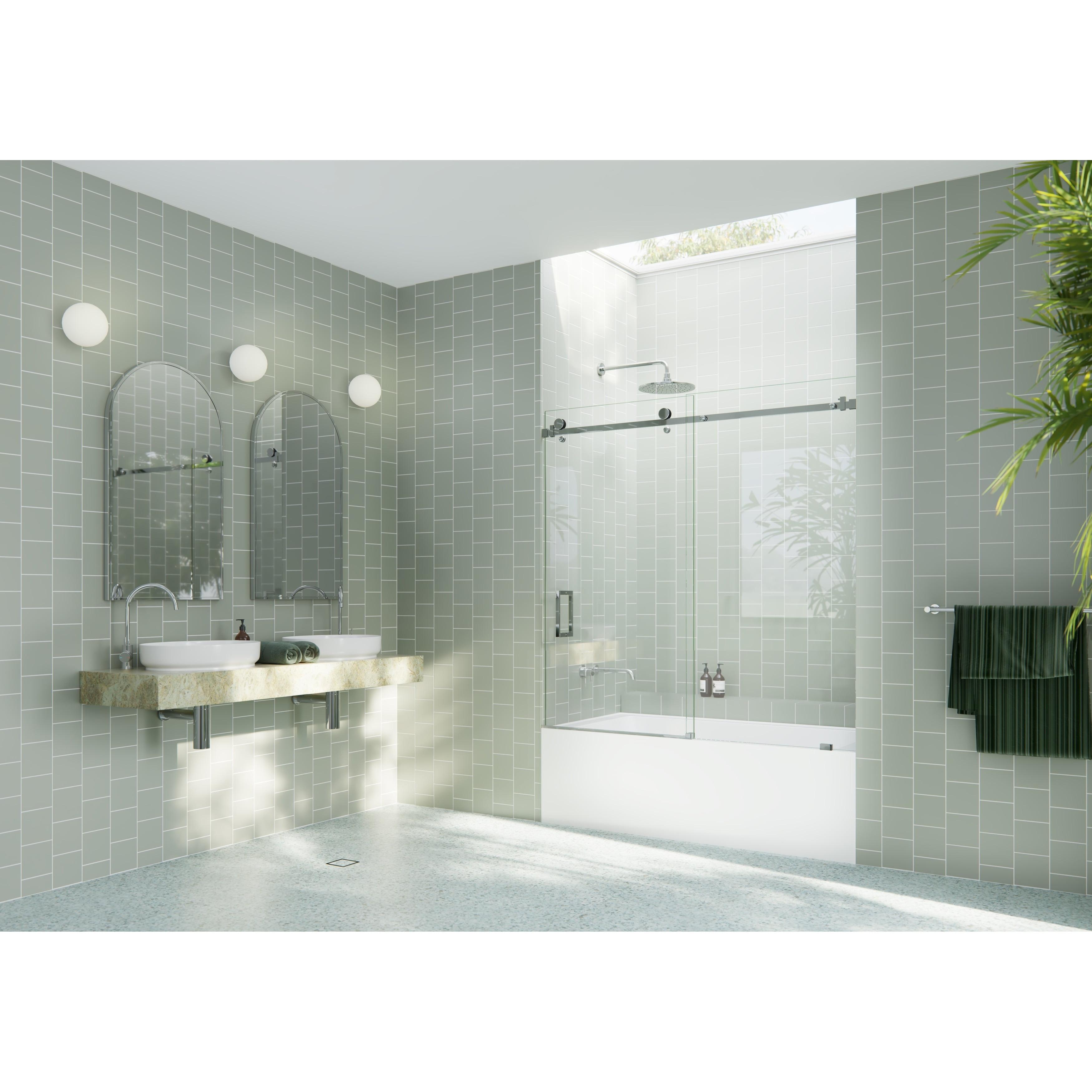 Astro 52 in. - 56 in. x 60 in. Frameless Sliding Bathtub Door