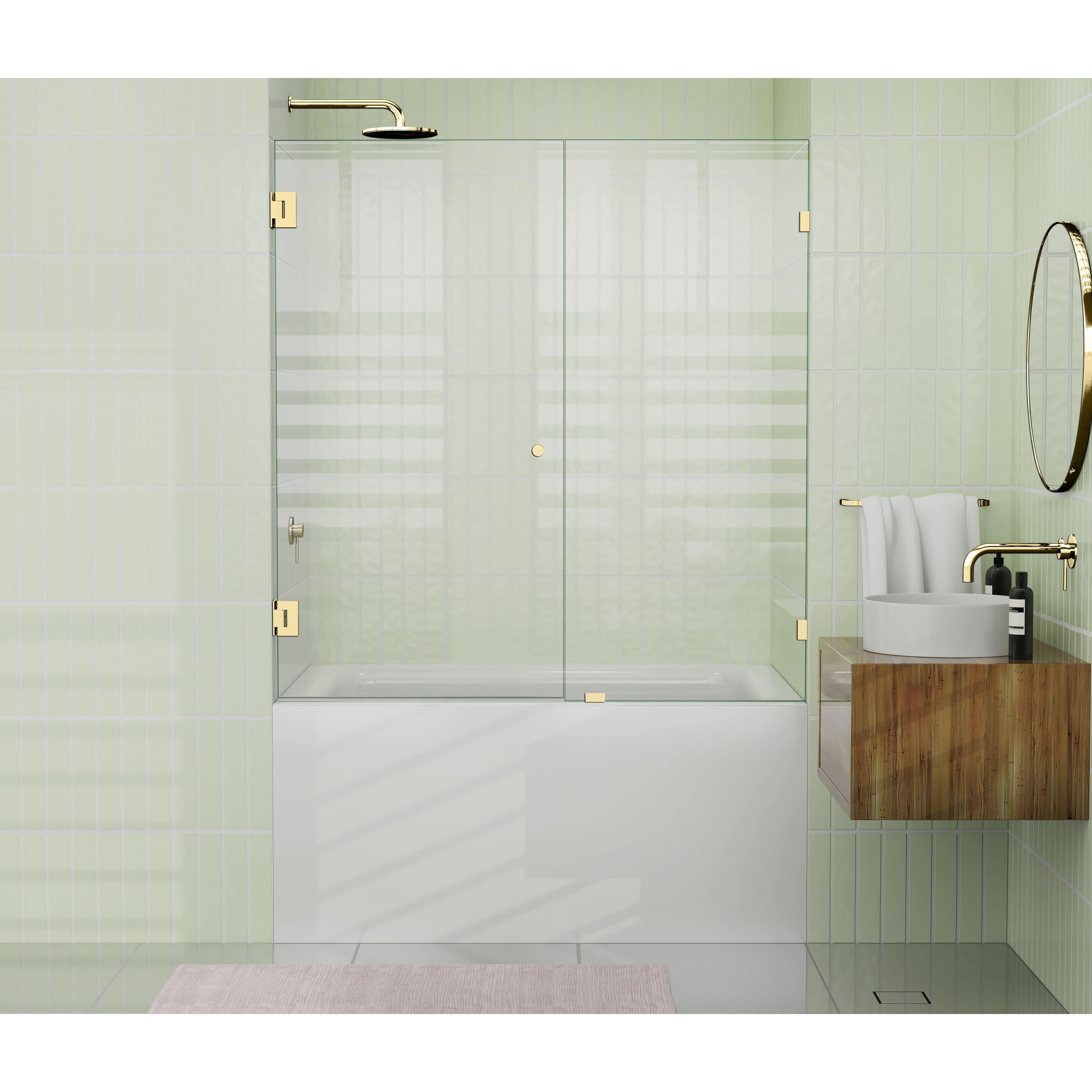 Illume 54 in. x 58.25 in. Fully Frameless Hinge Bathtub Door
