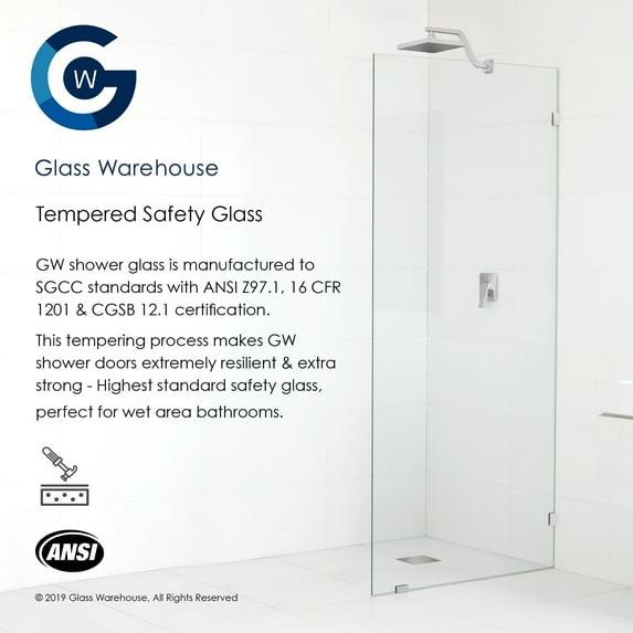 Venus 32 in. x 86.75 in. Fully Frameless Arched Single Fixed Shower Panel