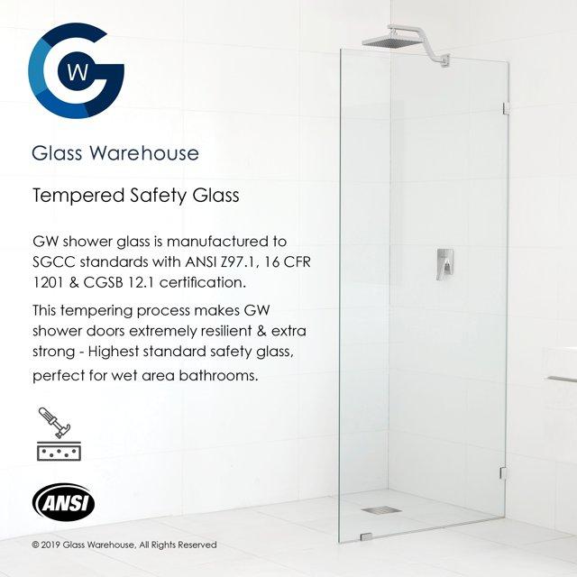 Venus 32 in. x 86.75 in. Fully Frameless Arched Single Fixed Shower Panel