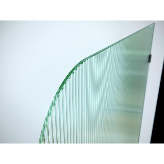 Aurora 30 in. x 58.25 in. Frameless Fluted Radius Single Fixed Bath Panel