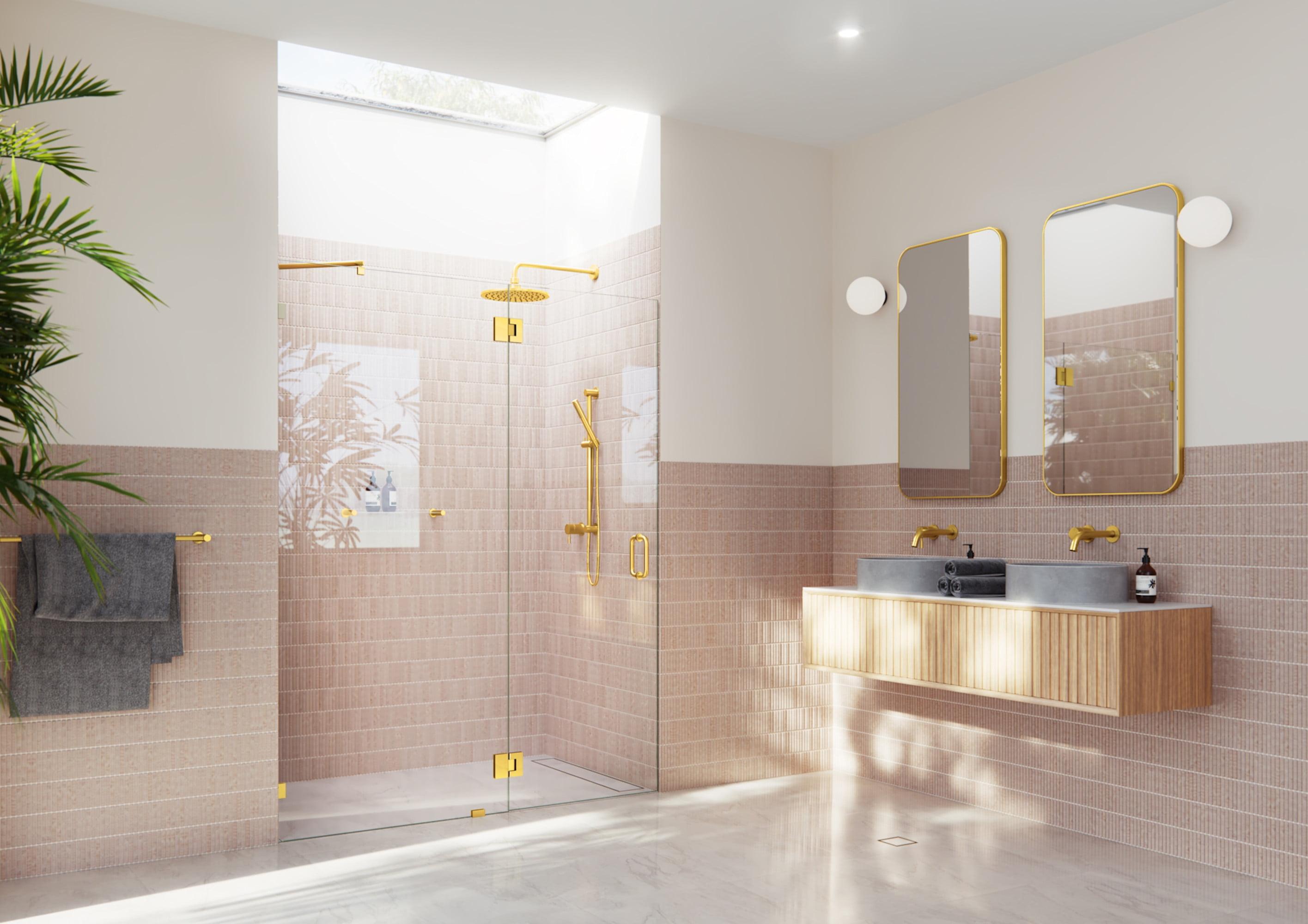 Halo 62 in. x 78 in. Frameless Glass Hinge Shower Door