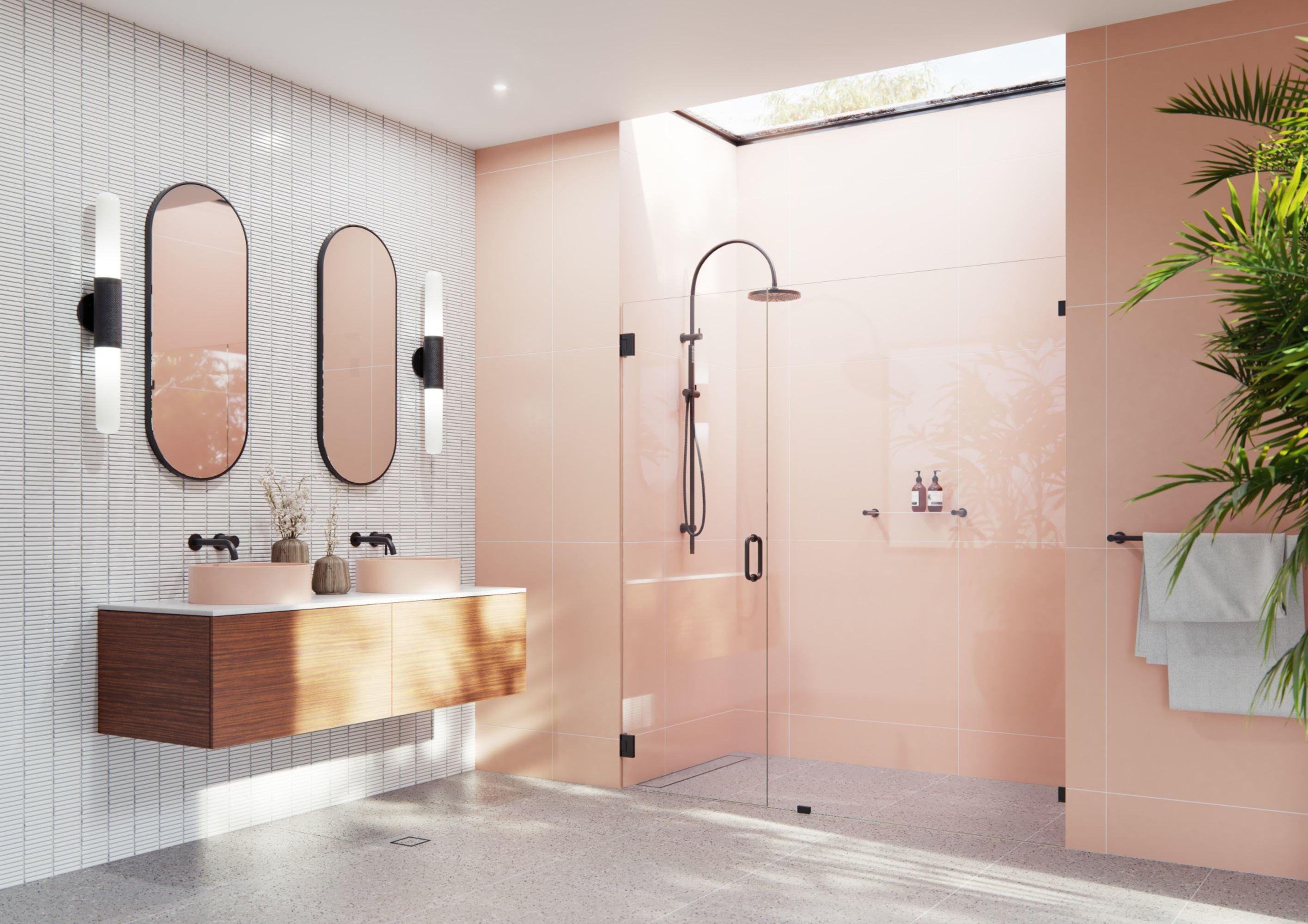 Illume 69 in. x 78 in. Fully Frameless Wall Hinge Shower Door
