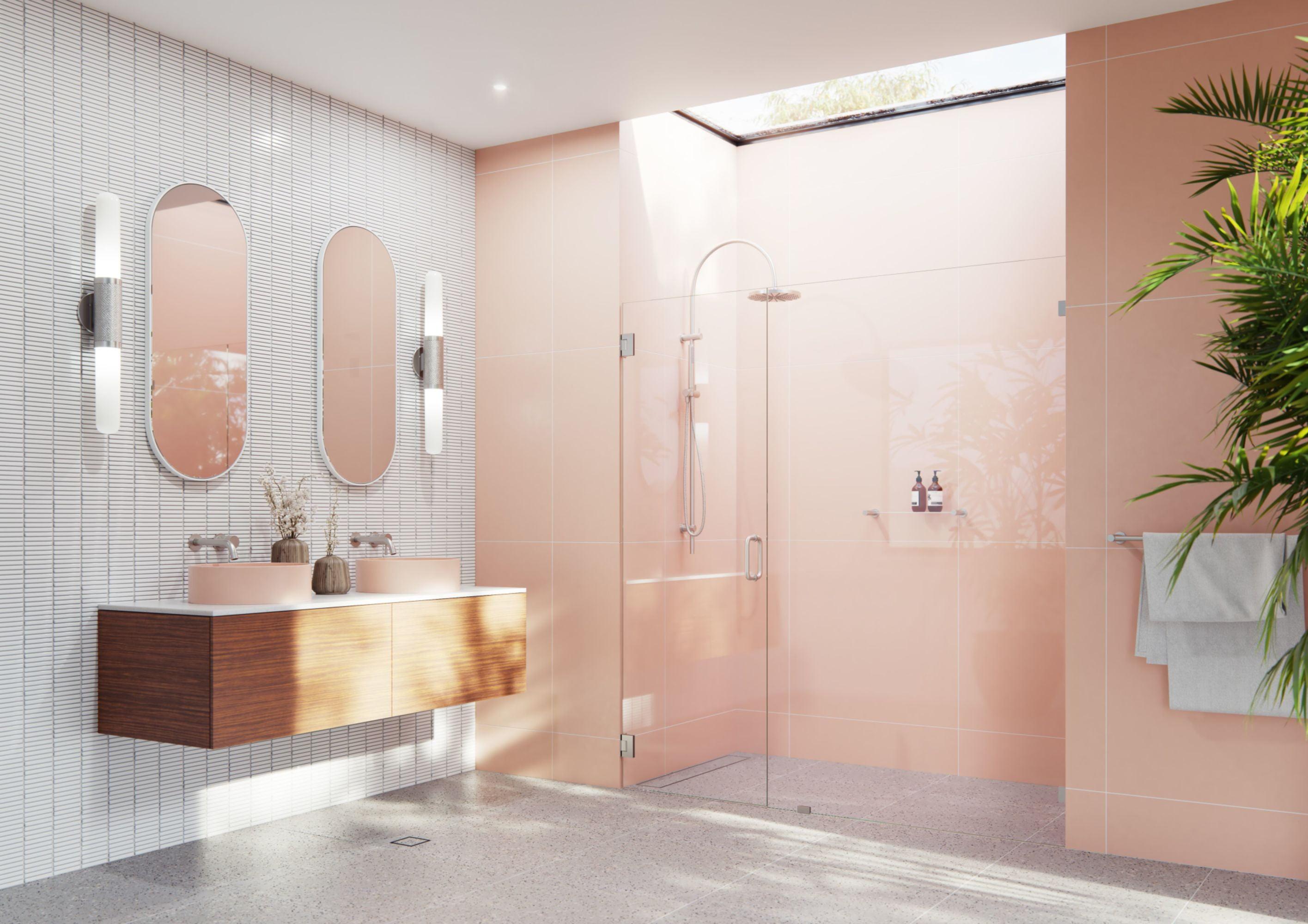 Glass Warehouse Illume 72.5 in. x 78 in. Fully Frameless Wall Hinge Shower Door GW-WH-72.5-BN