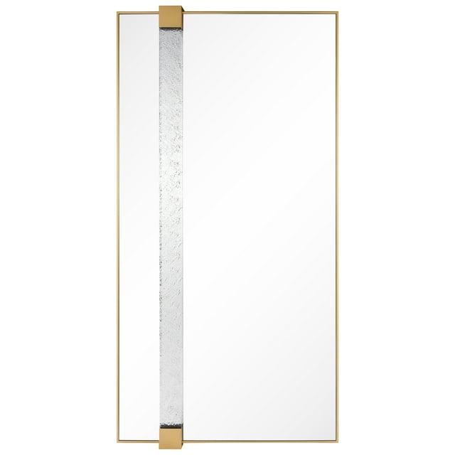 Empire Art Direct "Gleaming Horizon Wall Mirror" 40"x80" with Textured Acrylic Embellished, on Gold Iron Frame
