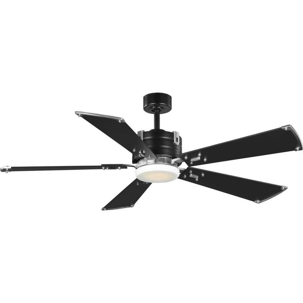 56'' Matte Black Ceiling Fan with LED Light and Remote