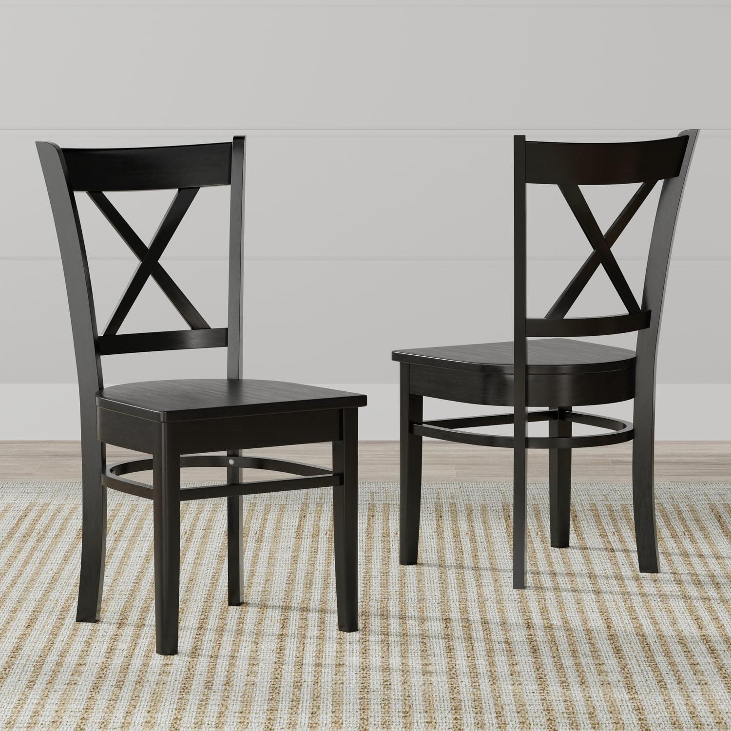 Glenwillow Home Cross Back Solid Wood Dining Chairs (Set of 2)