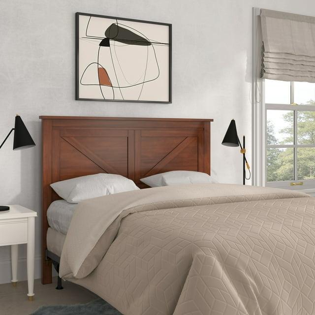 Glenwillow Home Farmhouse Style Wood Panel Headboard in Black, Full Size