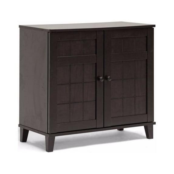 Glidden Wood Modern Shoe Cabinet (Short) Dark Brown - Baxton Studio