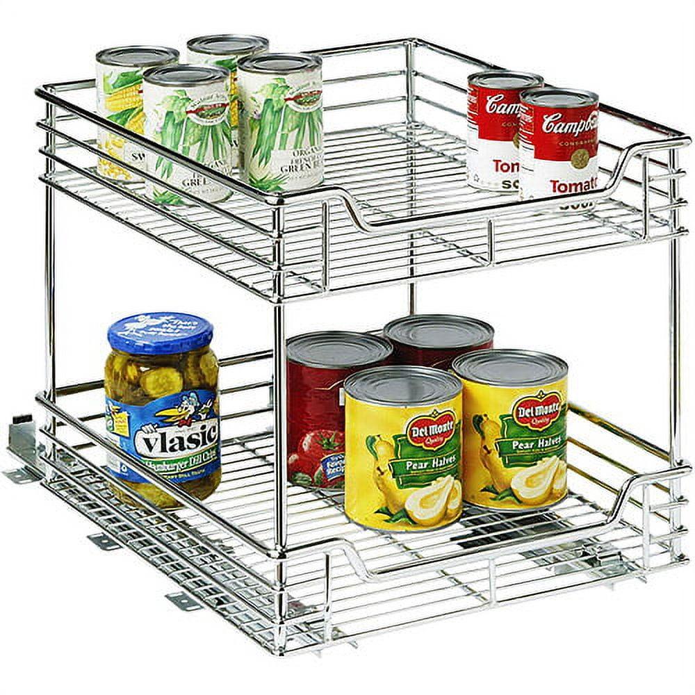 Chrome 2-Tier Sliding Under-Cabinet Organizer