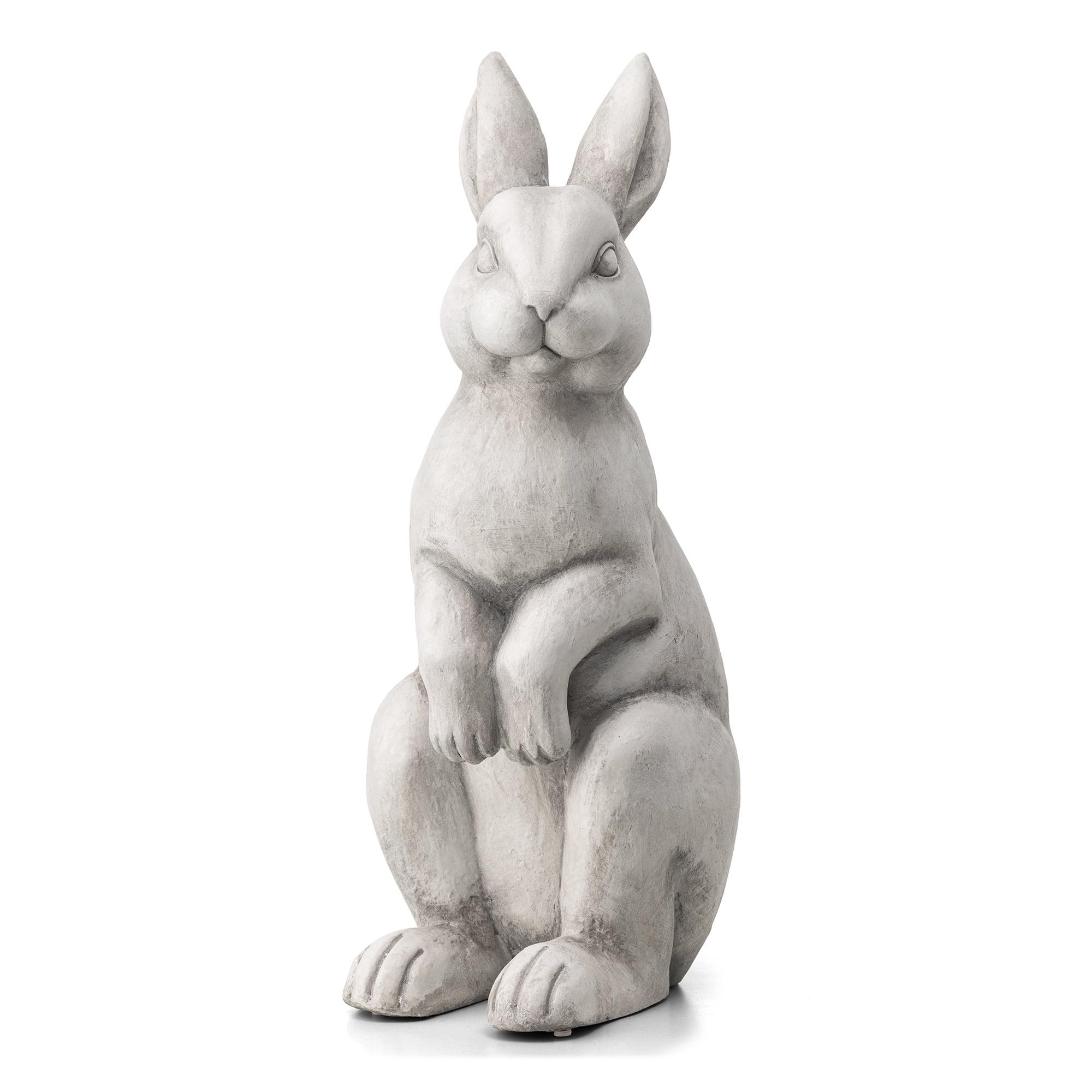 Glitzhome 22.75"H MGO White Standing Rabbit Statue