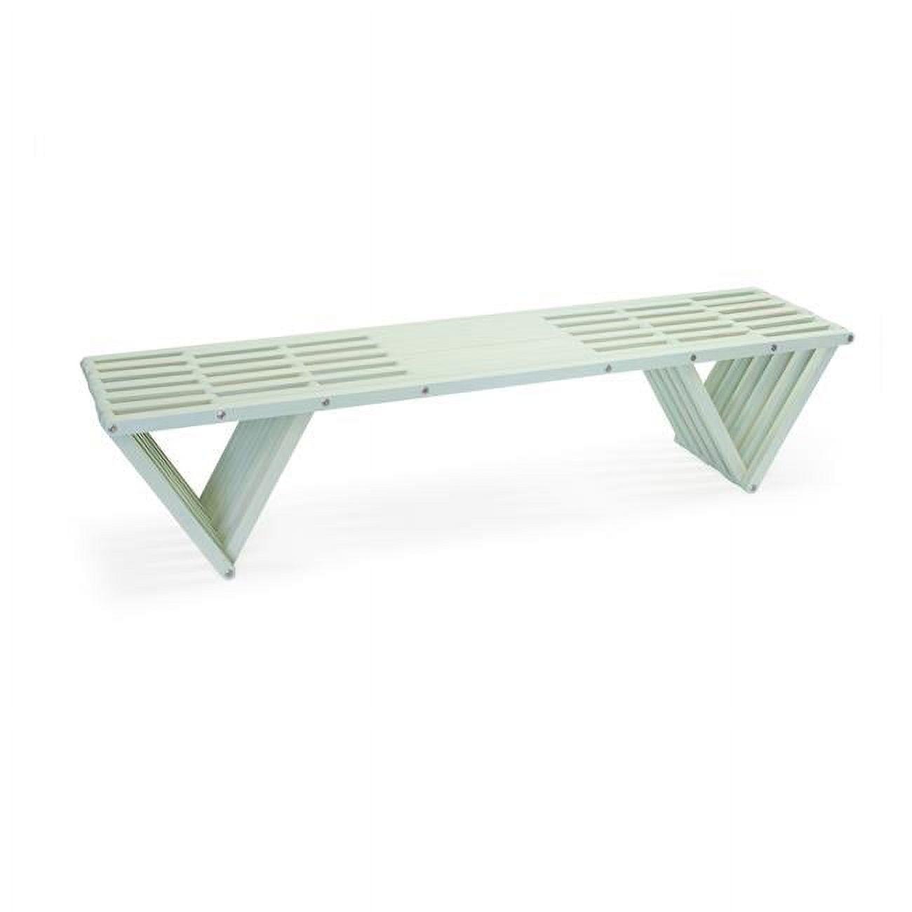 Harbor Green Pine and Stainless Steel Outdoor Bench