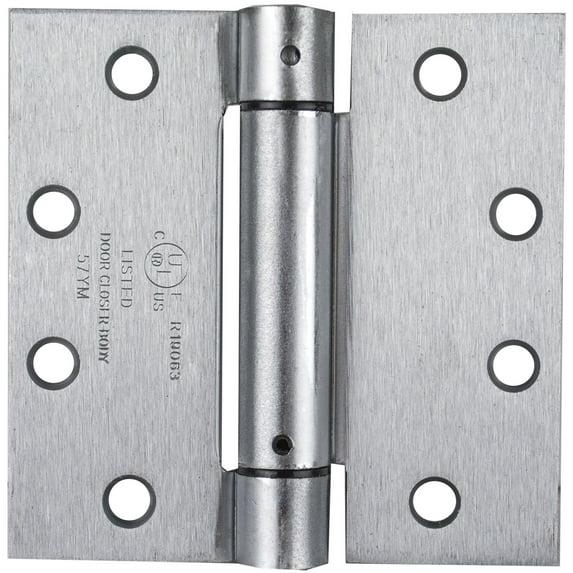 Global Door Controls 4.5" x 4.5" in Satin Chrome Steel Spring Hinge (Set of 3)