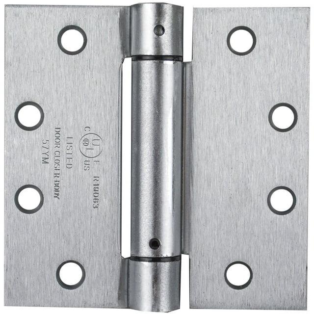 Global Door Controls 4.5" x 4.5" in Satin Chrome Steel Spring Hinge (Set of 3)