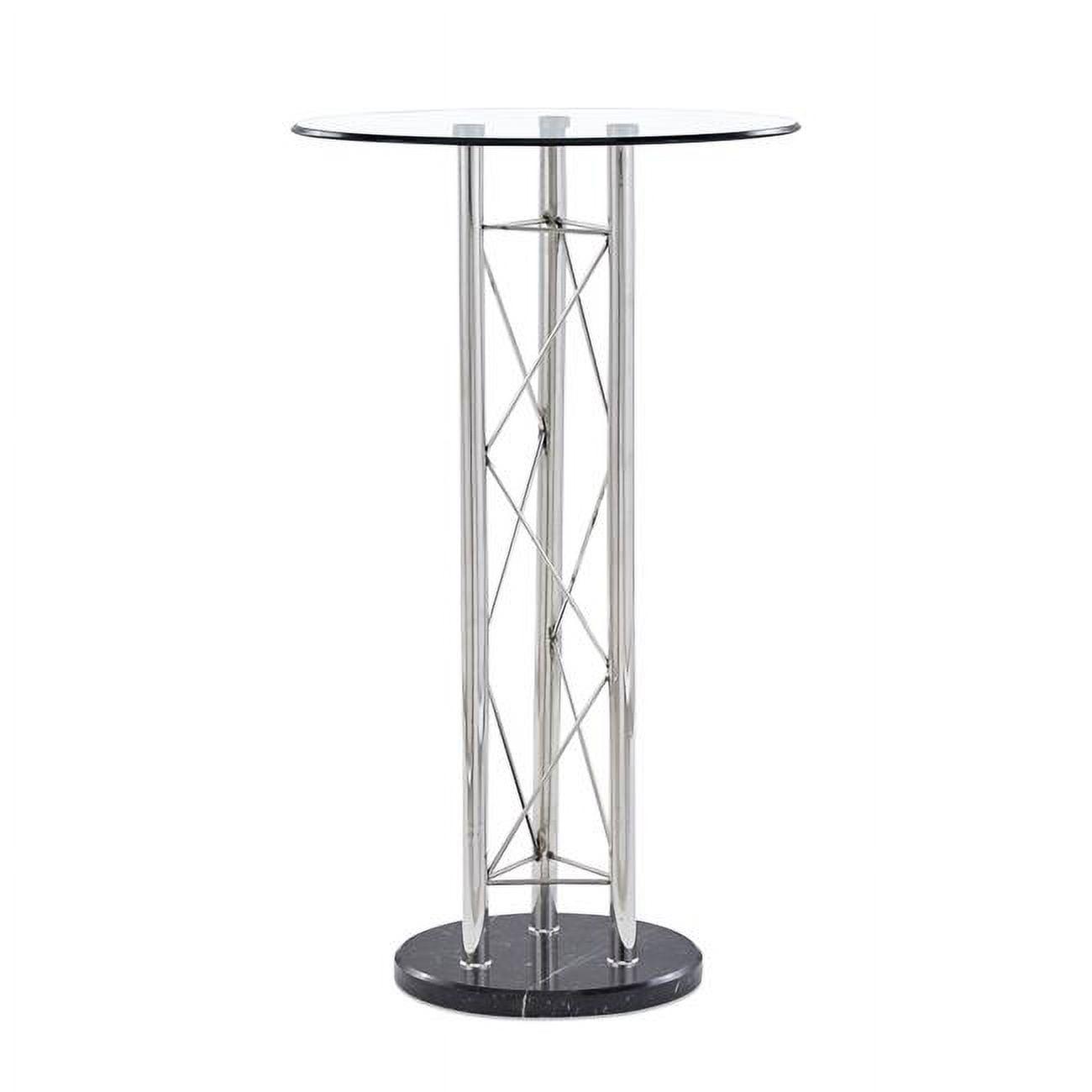 Global Furniture USA D208BT Black & Clear - Silver Bar Table
