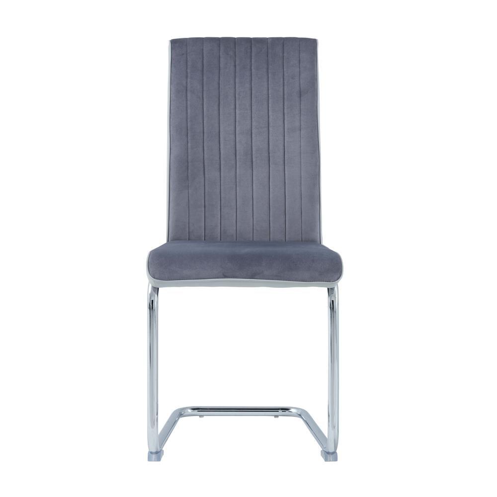 Global Furniture USA D4957 Fabric Dining Chairs Velvet in Gray (Set of 4)