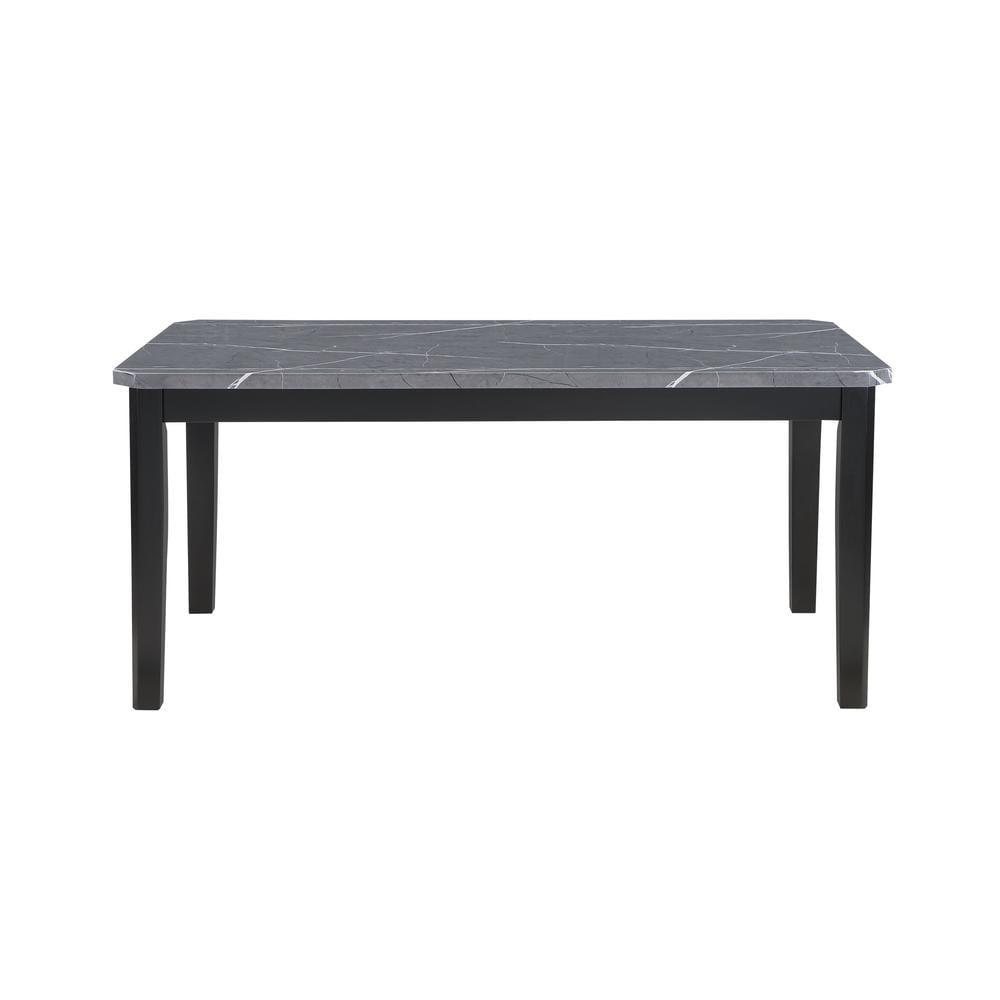 Black Marble Top Transitional Dining Table