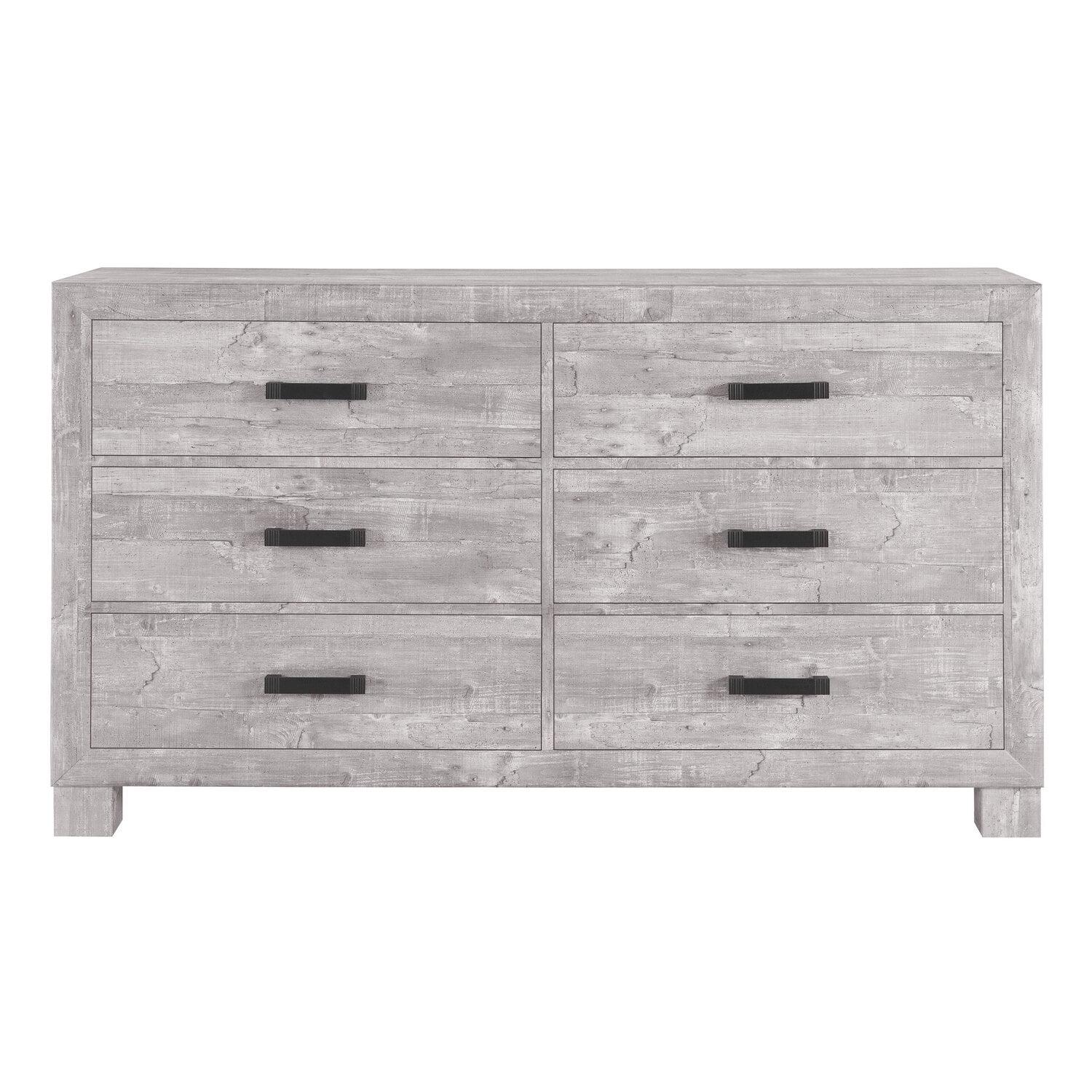 Global Furniture USA Nolan Light Gray Solid Wood 6-Drawer Dresser