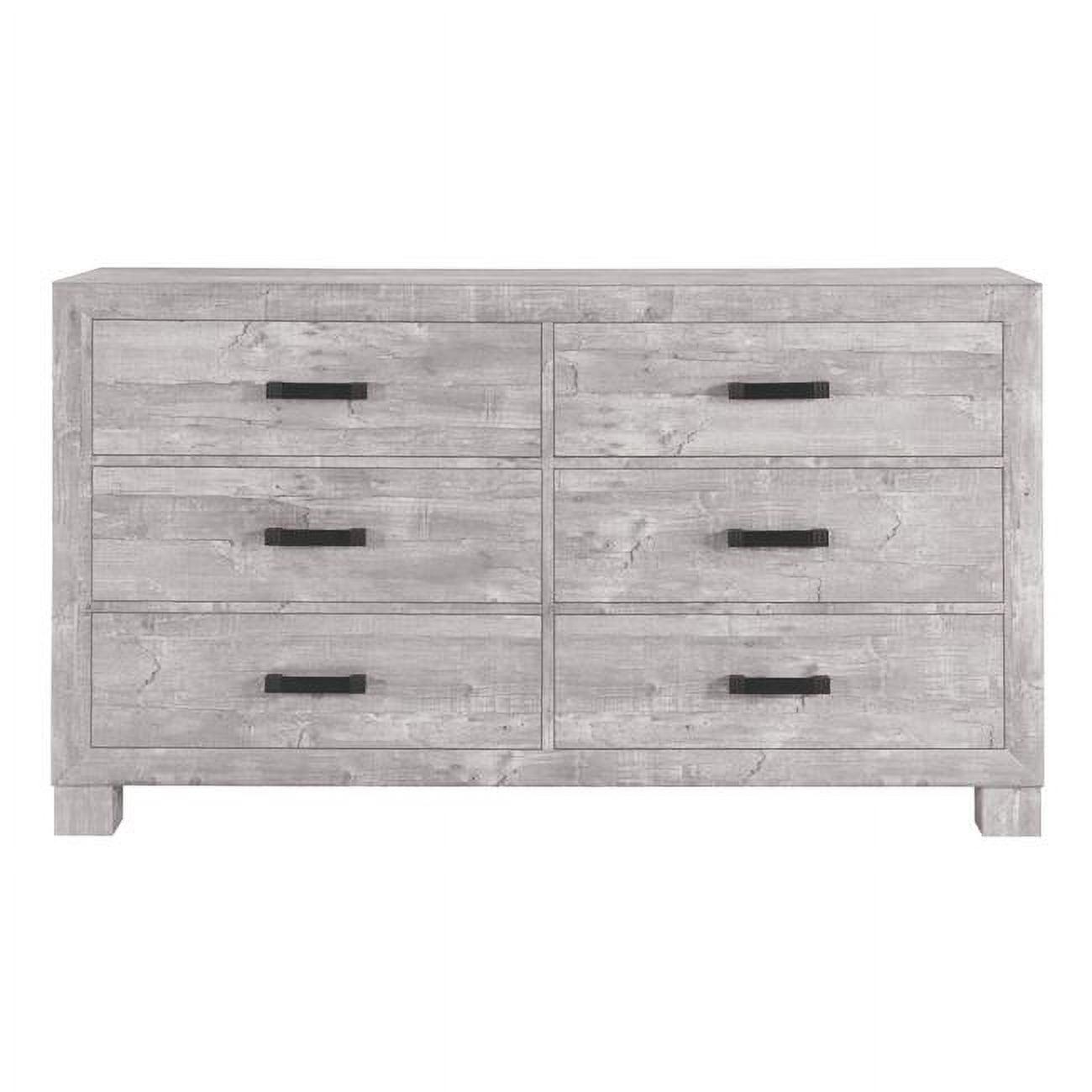 Global Furniture USA Nolan Light Gray Solid Wood 6-Drawer Dresser