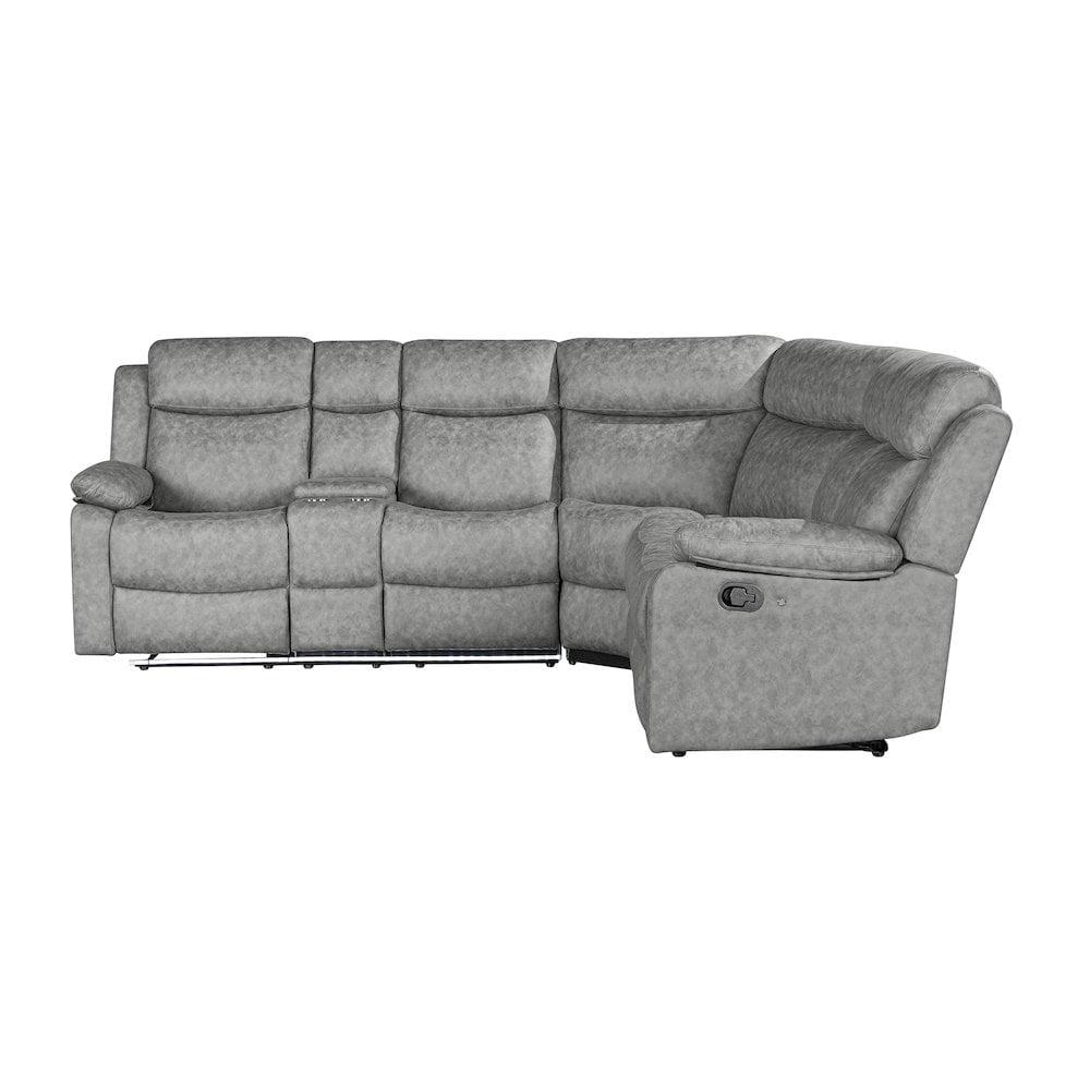 Global Furniture USA U6026 Light Gray Upholstered Fabric Sectional with LED