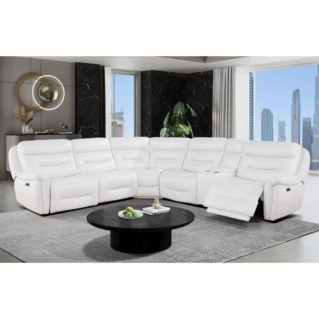 Global Furniture USA Faux Leather Power Reclining Sectional