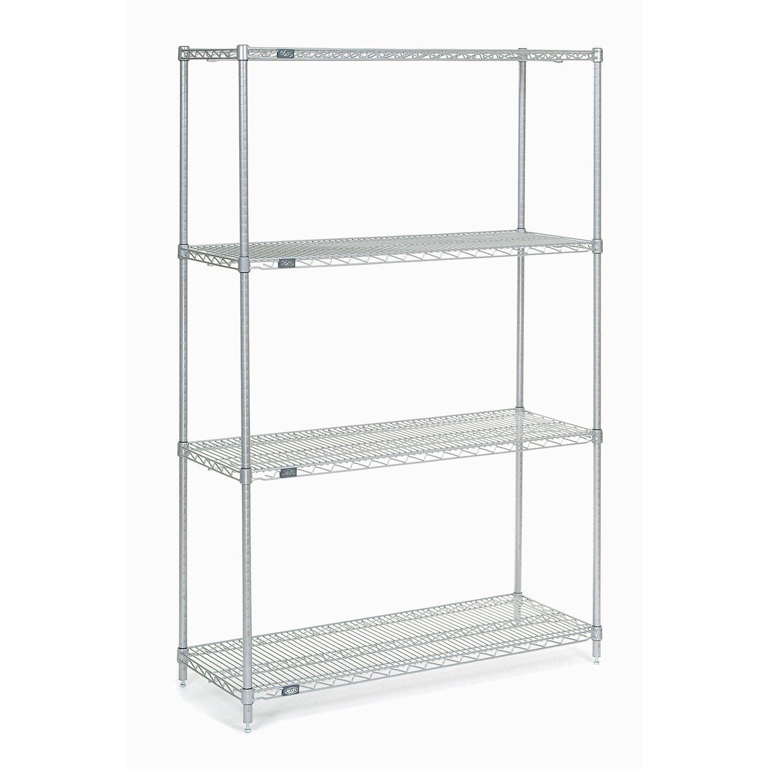 Nexel Chrome 4-Tier Adjustable Wire Shelving Unit