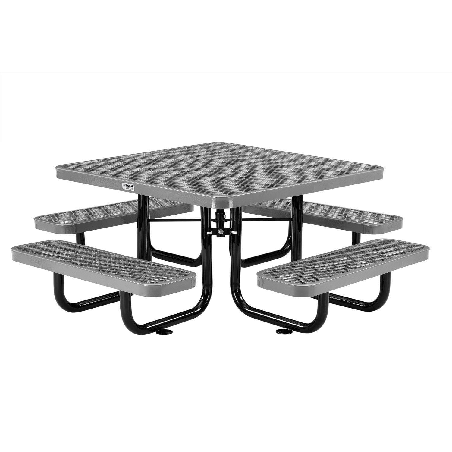 Gray and Black Steel Kids Outdoor Picnic Table Set