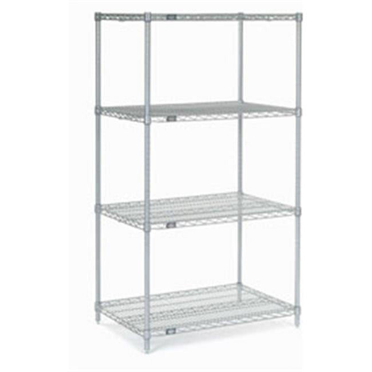 Nexel Chrome 4-Tier Adjustable Wire Shelving Unit