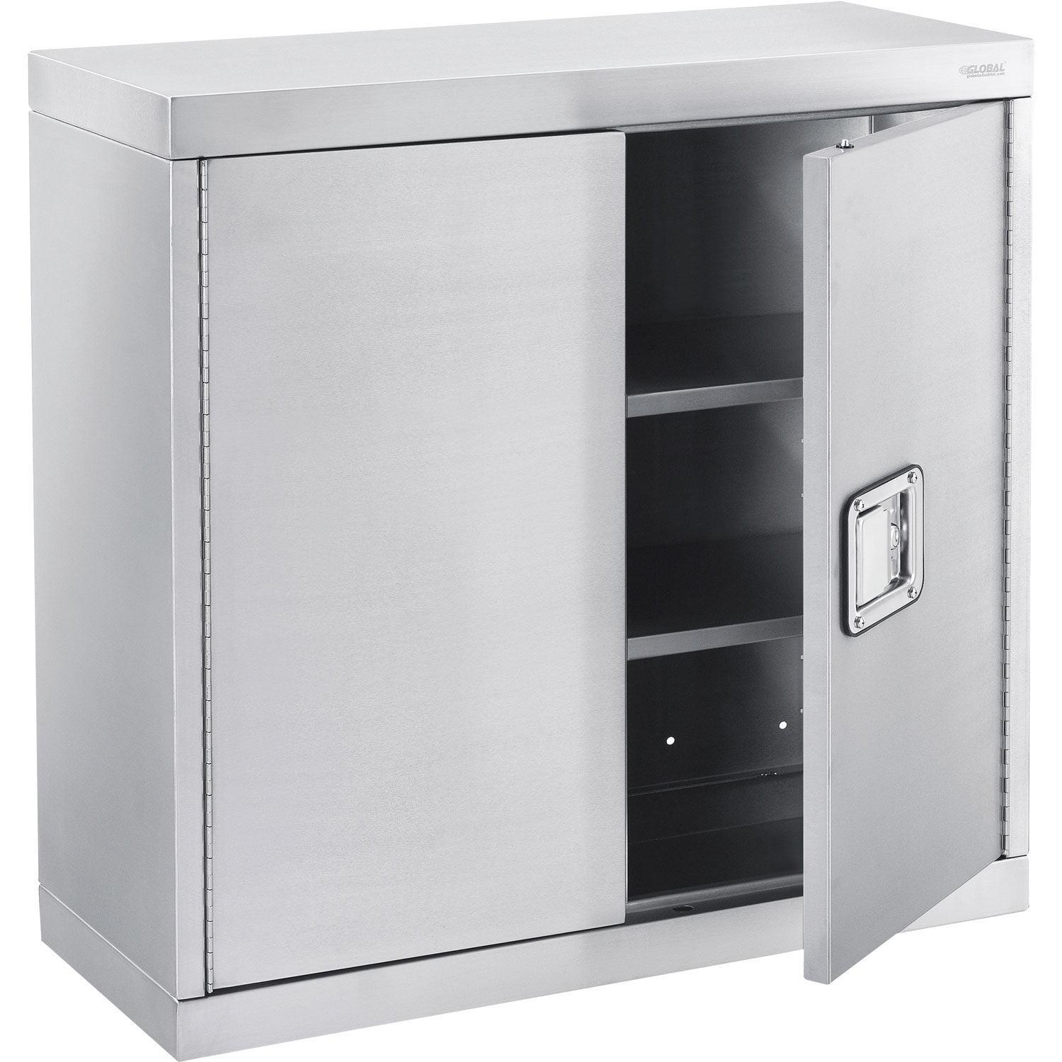 Stainless Steel Lockable Wall Cabinet with Adjustable Shelves