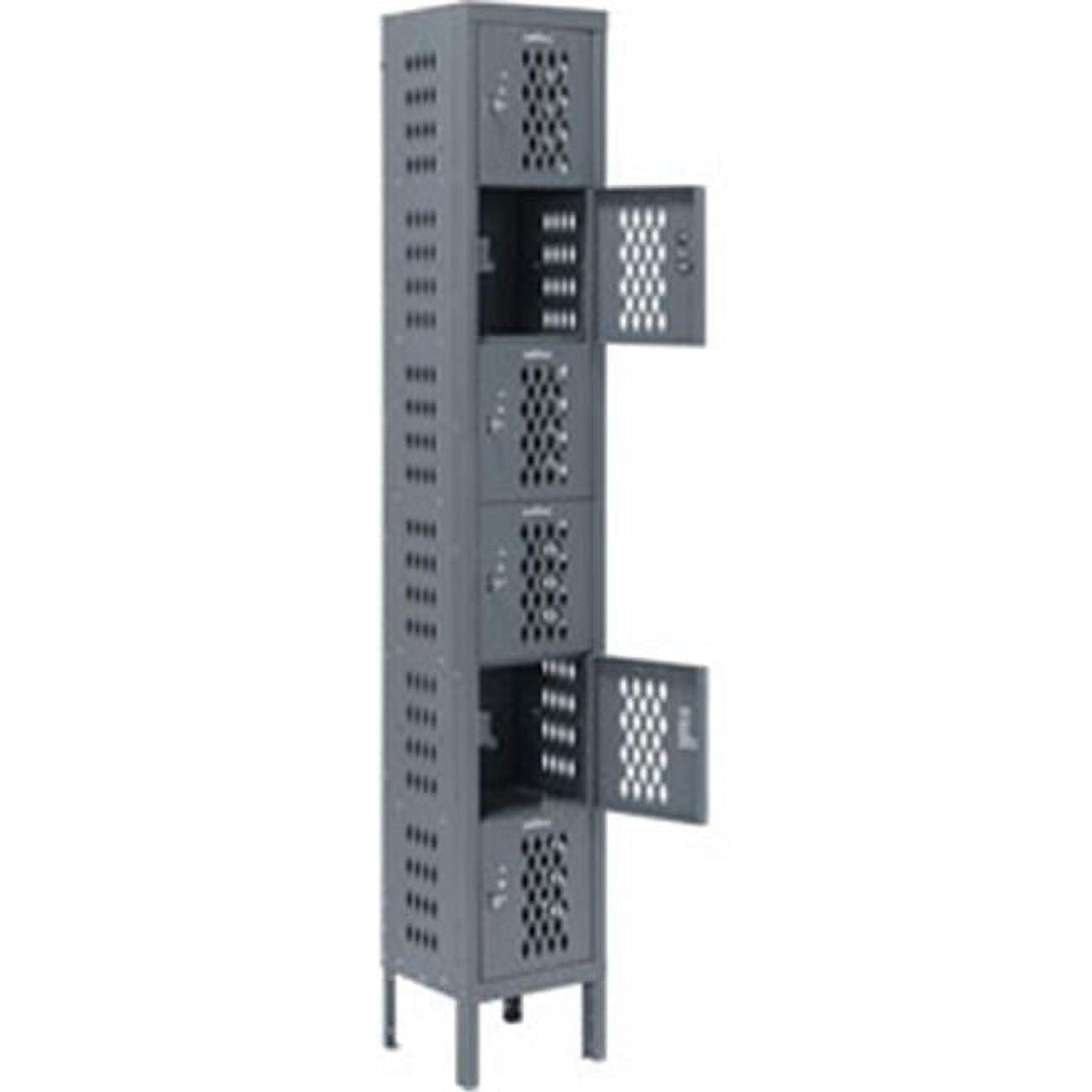 Gray 6-Tier Steel Ventilated Office Locker