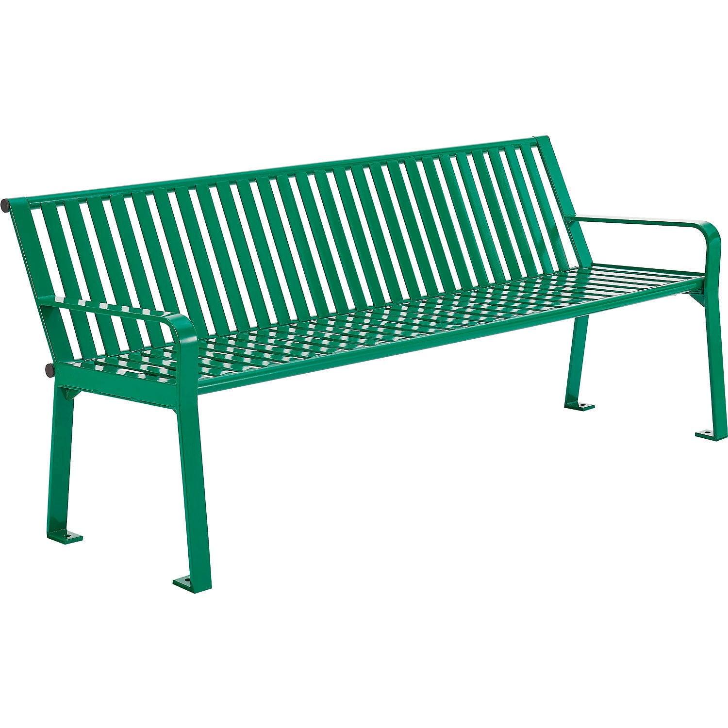 Green Powder Coated Steel 6 ft Outdoor Park Bench