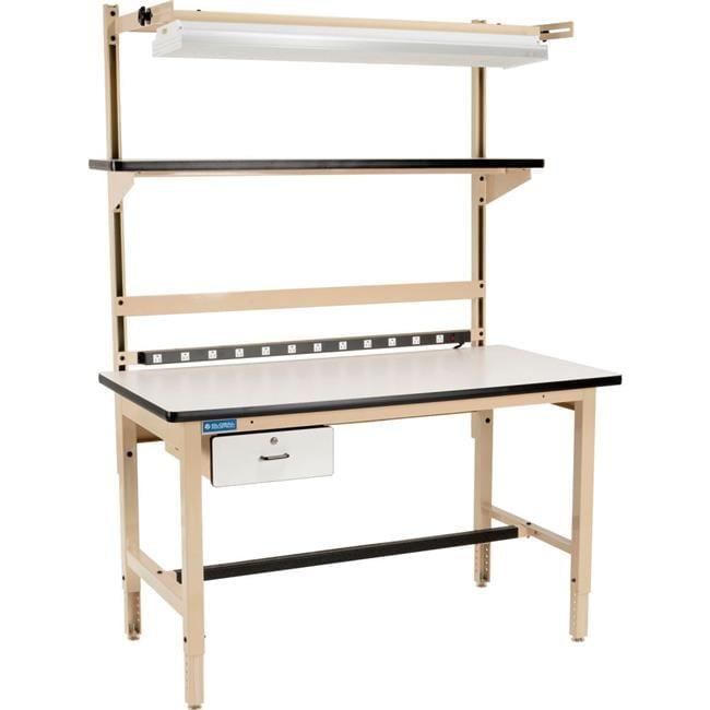 Beige 60" Plastic Workbench with Laminate Top and Drawer