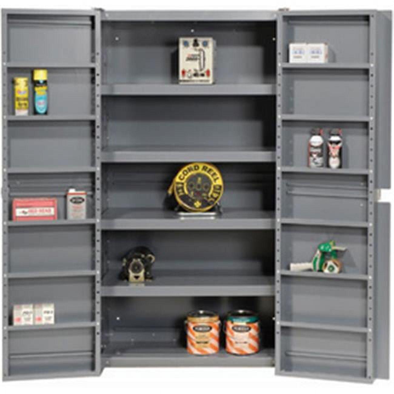 Easy Assembly Cabinet with Shelving In Doors & Interior - Gray - 38 x 24 x 72 in.