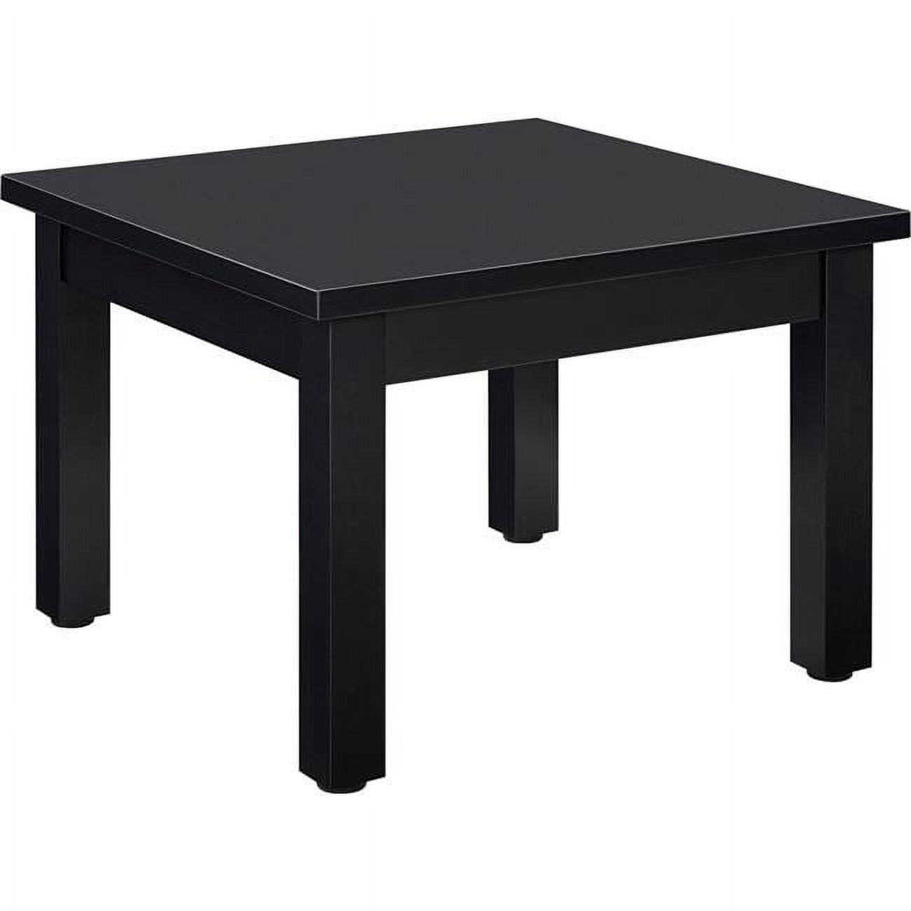 Black Wood Laminate Square End Table, 24"