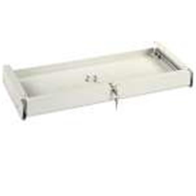 Beige Steel Locking Keyboard Drawer with Powder Coat Finish