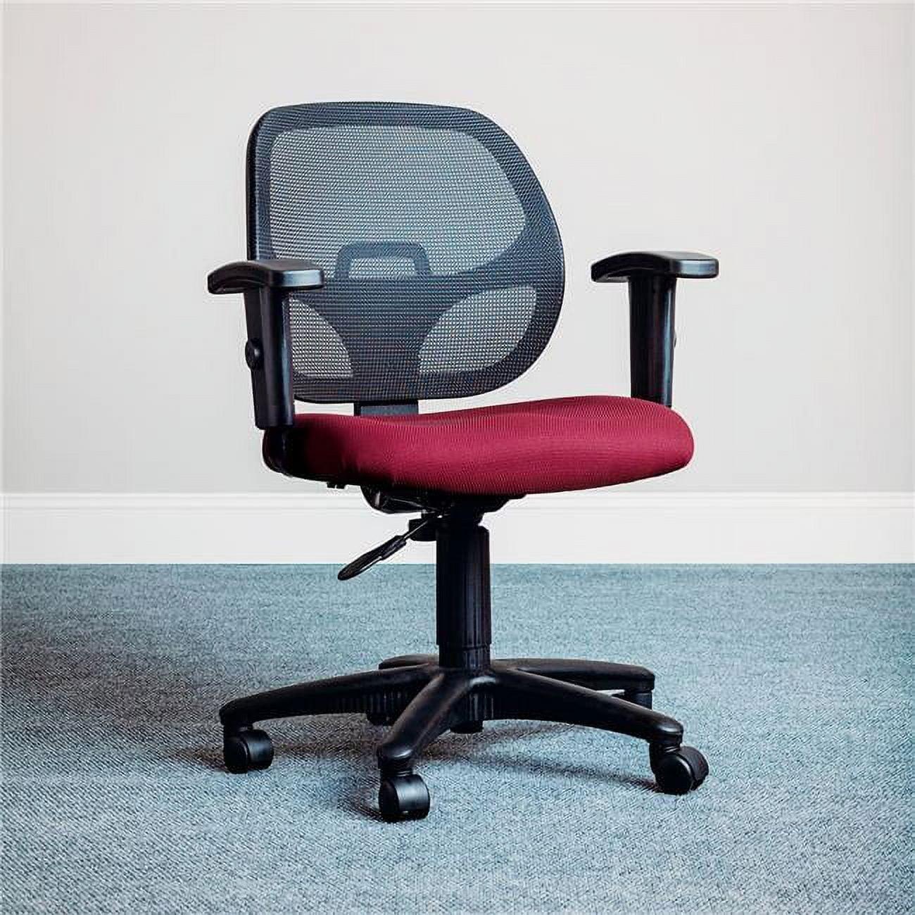 Global Industrial Mesh Back Office Chair with Arms, Fabric, Red