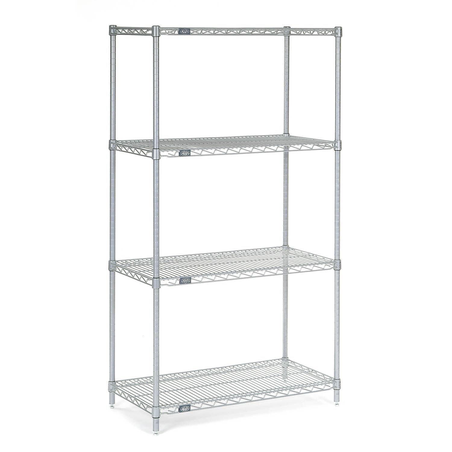 Chrome 4-Tier Adjustable Wire Shelving Unit, 63" Height