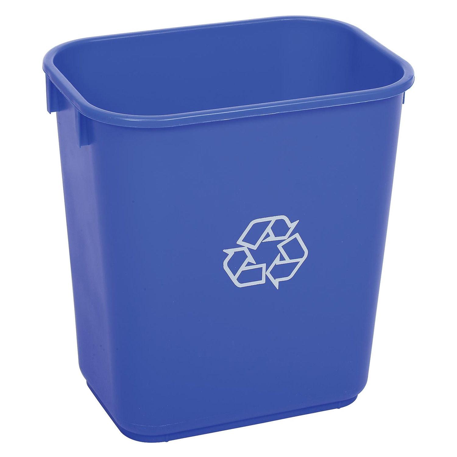 Blue Plastic Office Recycling Wastebasket, 3-7/16 Gallon