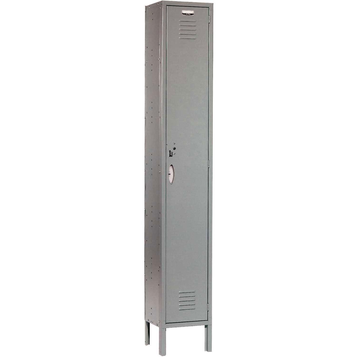 Gray Powder Coated Single Door Office Locker with Shelves