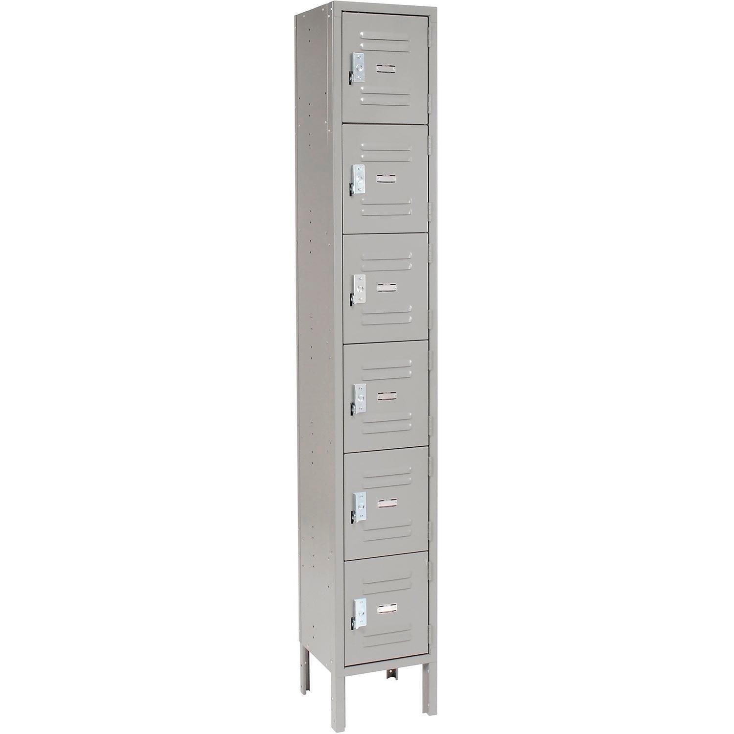 Gray Steel Six Tier Lockable Storage Locker