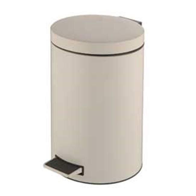 White 10" Round Steel Pedal Trash Can with Plastic Liner