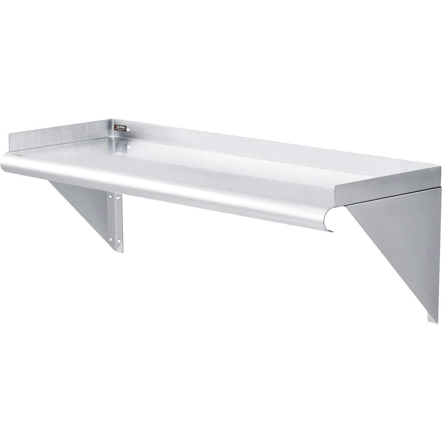 36" Stainless Steel Wall Mount Shelf with Lip