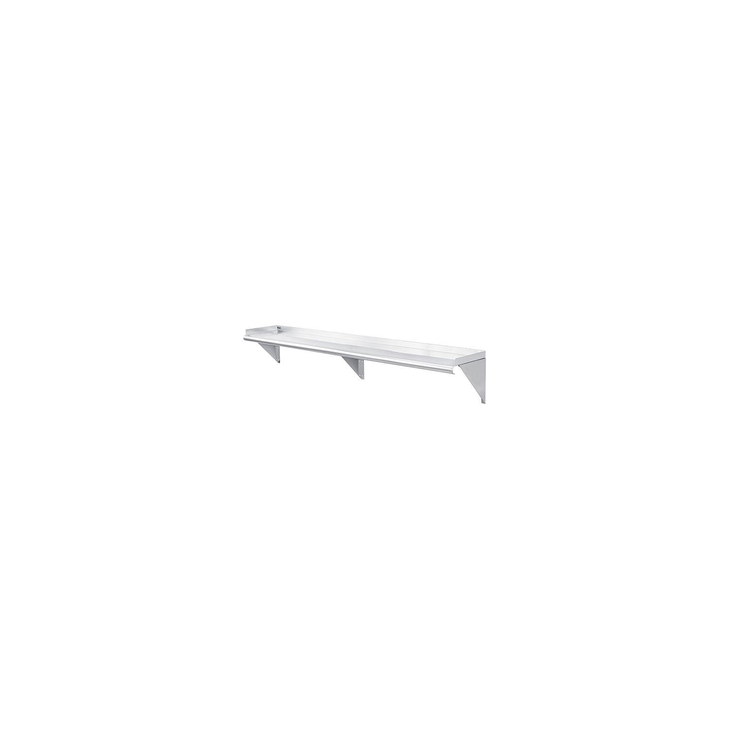 72" Stainless Steel Wall Mount Shelf with Lip