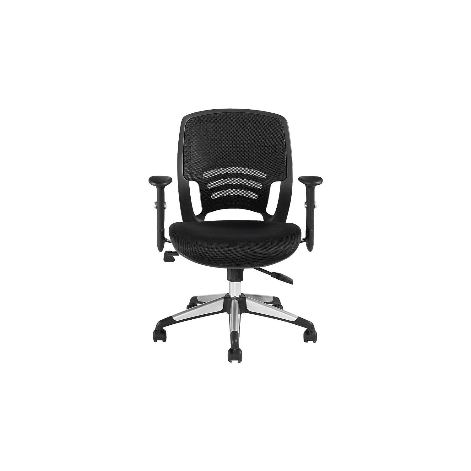 Black Mesh Mid-Back Manager Chair with Adjustable Arms