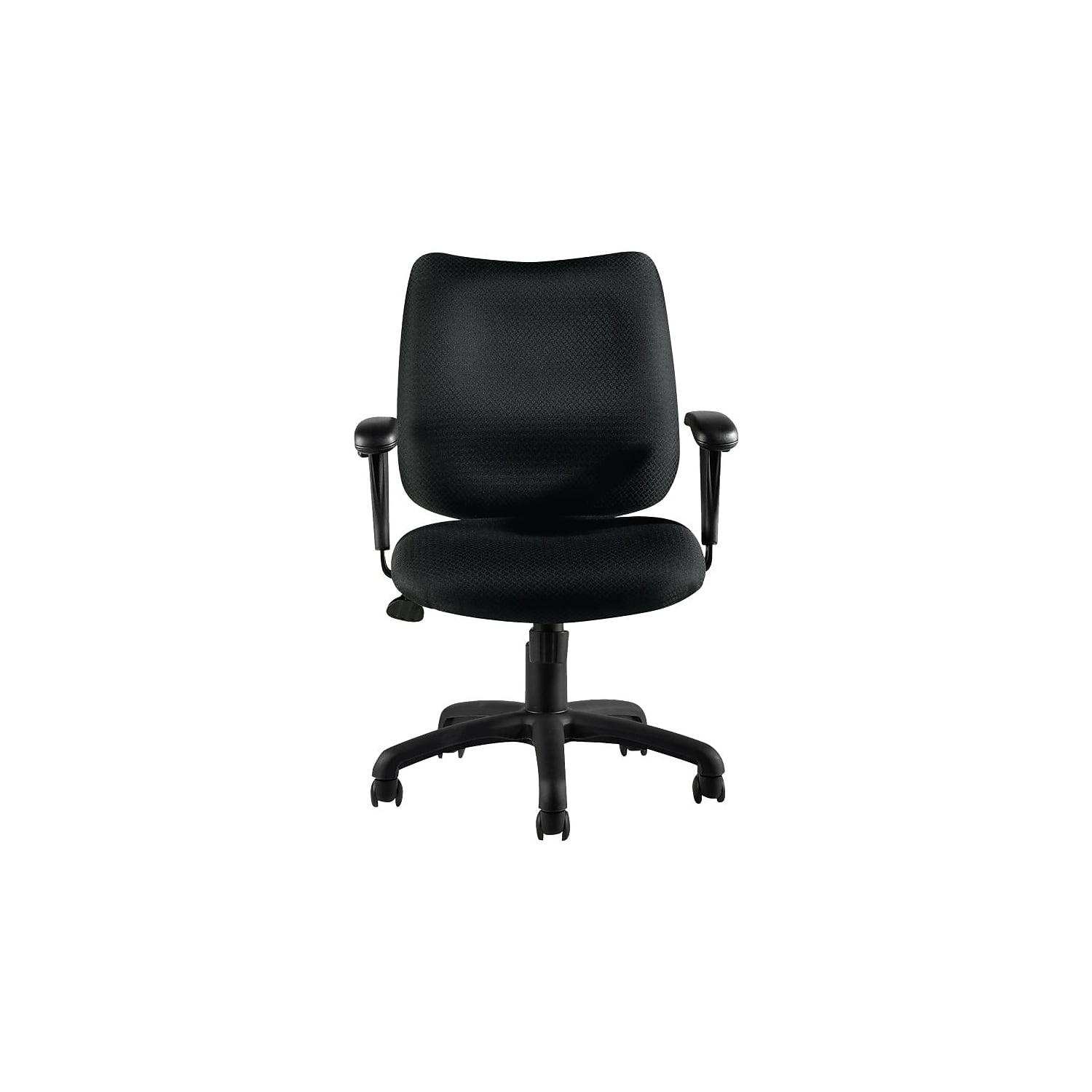 Executive Swivel Chair with Adjustable Arms in Patterned Black