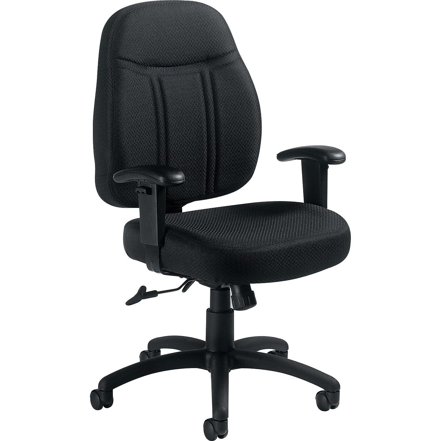 Black High Back Fabric Executive Swivel Chair with Adjustable Arms