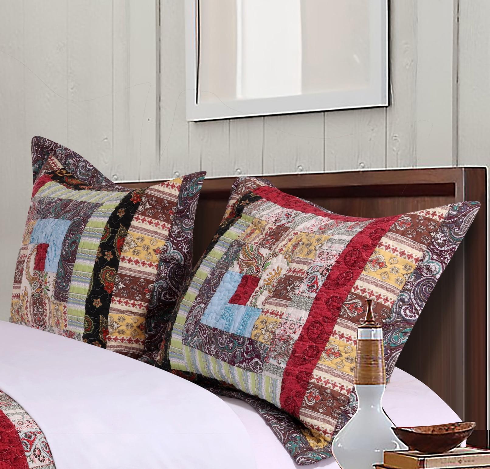 Colorado Lodge Multicolor Cotton Patchwork Standard Pillow Sham