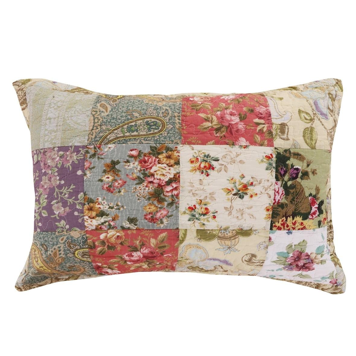 Blooming Prairie King Patchwork Cotton Sham